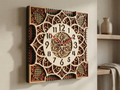 Reloj Mandala Multicapa Cortado con Láser #3 Arte de Pared – Diseño de Reloj Ornamental de 5 Capas | Decoración de Pared 3D | Archivos AI SVG DXF DWG