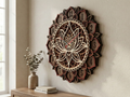 Reloj de pared Mandala Loto Multicapa Cortado con Láser #11 – Diseño de Reloj Ornamental de 6 Capas | Decoración de Pared 3D | Archivos AI SVG DXF DWG