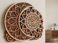 Reloj de pared Mandala Luna Sol Multicapa Cortado con Láser #5 – Diseño de reloj ornamental de 5 capas | Decoración de pared 3D | Archivos AI SVG DXF DWG