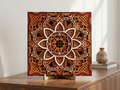 Mandala Multicapa Cortado con Láser #41 para pared – Diseño de Mandala de 8 Capas | Decoración de pared 3D | Decoración de Mesa 3D | Archivos AI SVG DXF DWG AI