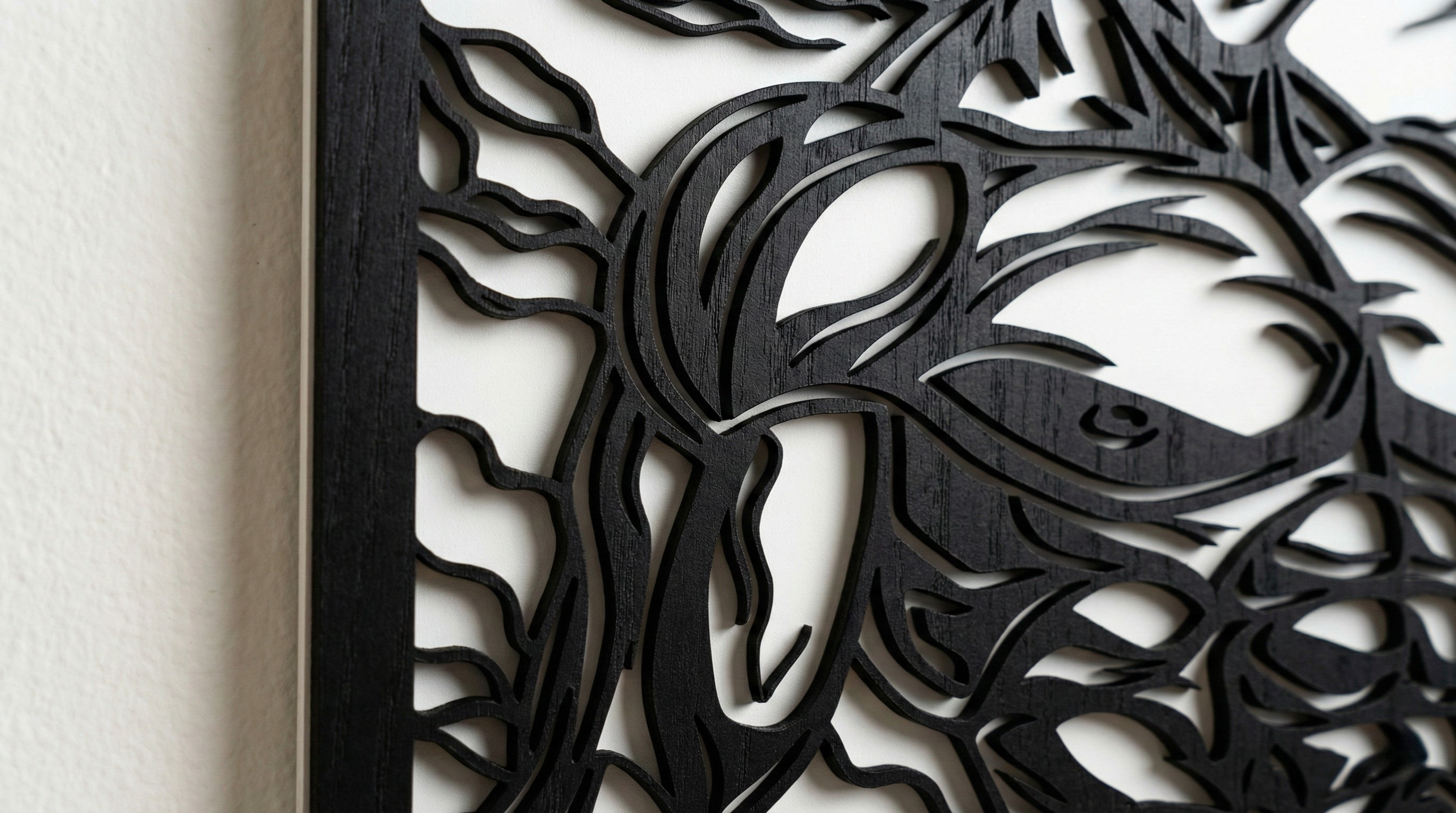 Arte Decorativo de Pared Anime para Corte Láser – Goku | Flow-Line Art con Marco Negro | Archivos SVG AI DXF DWG