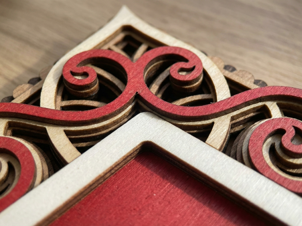 Marco de fotos multicapa cortado con láser #2 - Diseño de marco de 7 capas con soporte | Marco de mesa 3D | Archivos AI SVG DXF DWG