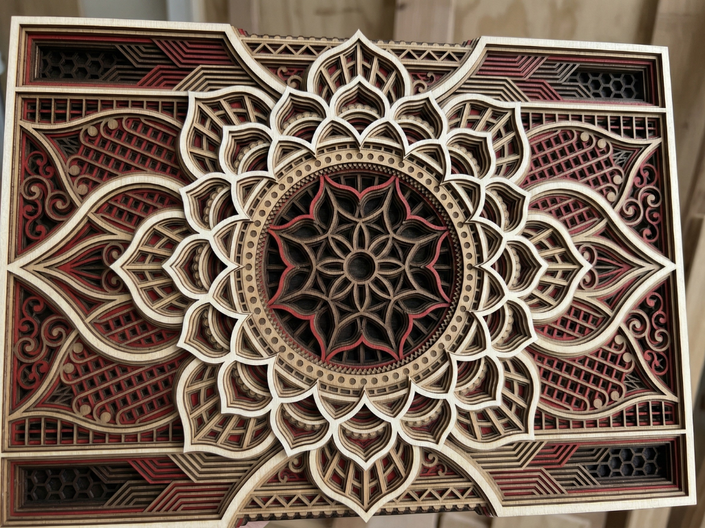 Mandala multicapa cortado con láser #31 Arte de pared – Diseño de mandala de 10 capas | Decoración de pared 3D | Archivos AI SVG DXF DWG