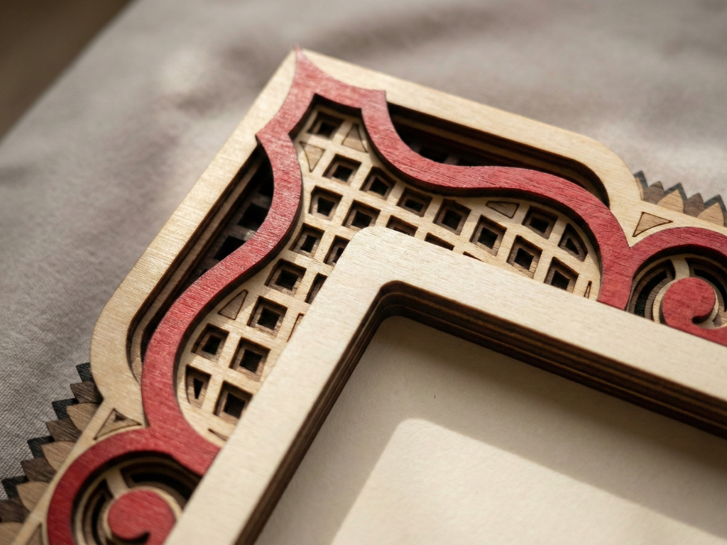 Marco de fotos multicapa cortado con láser #9 - Diseño de marco de 7 capas con soporte | Marco de mesa 3D | Archivos AI SVG DXF DWG