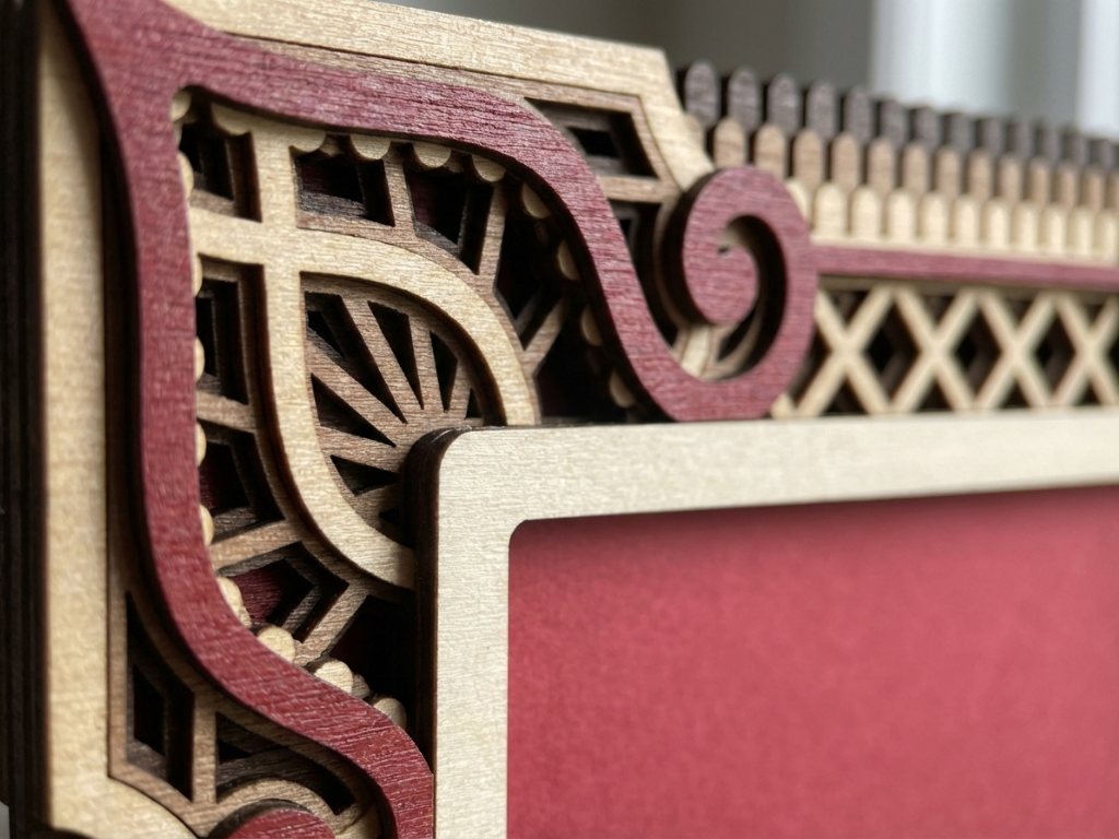 Marco de fotos multicapa cortado con láser #4 - Diseño de marco de 7 capas con soporte | Marco de mesa 3D | Archivos AI SVG DXF DWG