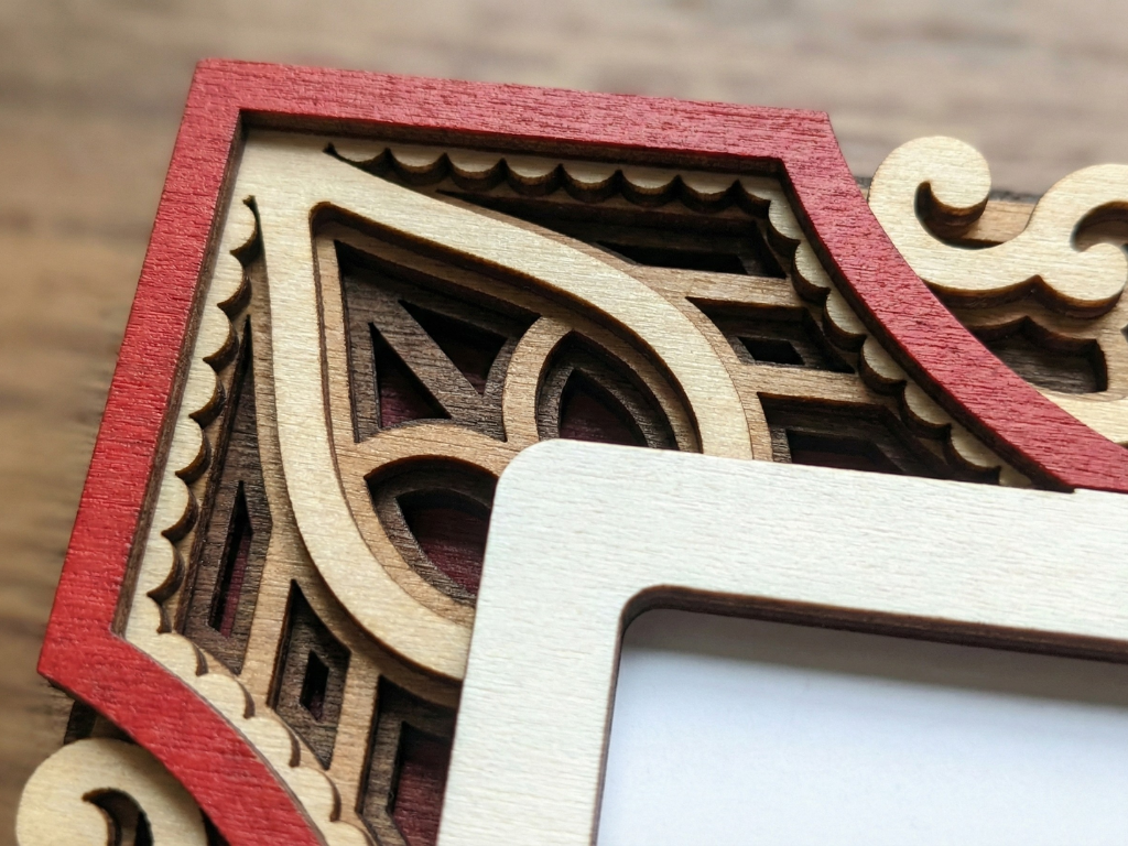 Marco de fotos multicapa cortado con láser #3 - Diseño de marco de 7 capas con soporte | Marco de mesa 3D | Archivos AI SVG DXF DWG