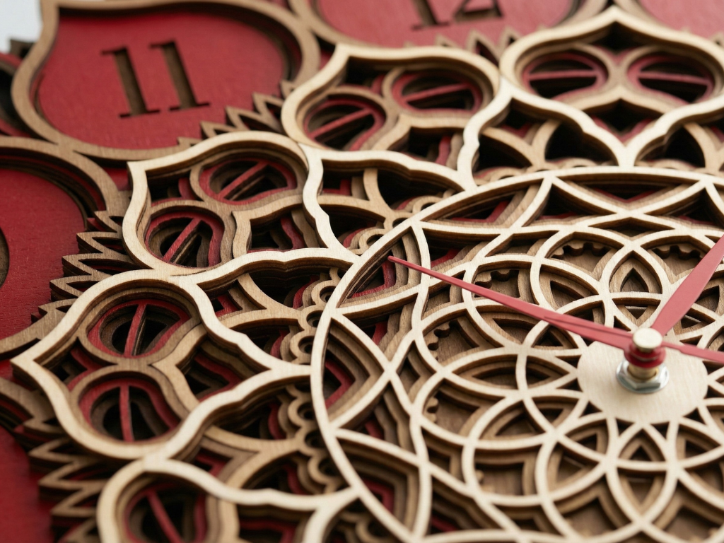 Reloj Mandala Multicapa Cortado con Láser #4 Arte de Pared – Diseño de Reloj Ornamental de 6 Capas | Decoración de Pared 3D | Archivos AI SVG DXF DWG