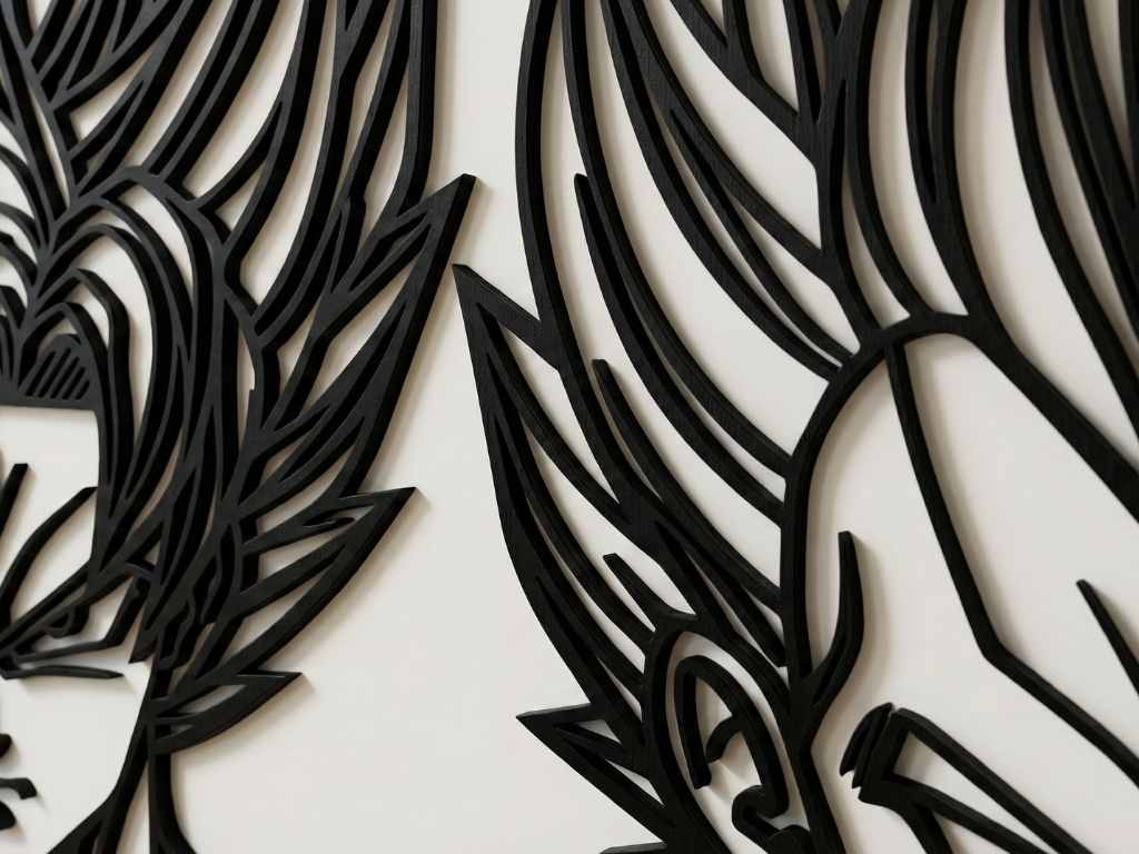Arte Decorativo de Pared Anime para Corte Láser – Goku y Vegeta | Flow-Line Art con Marco Negro | Archivos SVG AI DXF dwg