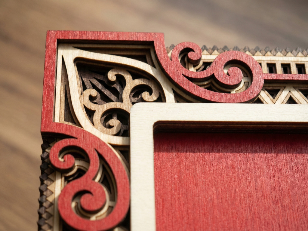 Marco de fotos multicapa cortado con láser #8 - Diseño de marco de 7 capas con soporte | Marco de mesa 3D | Archivos AI SVG DXF DWG