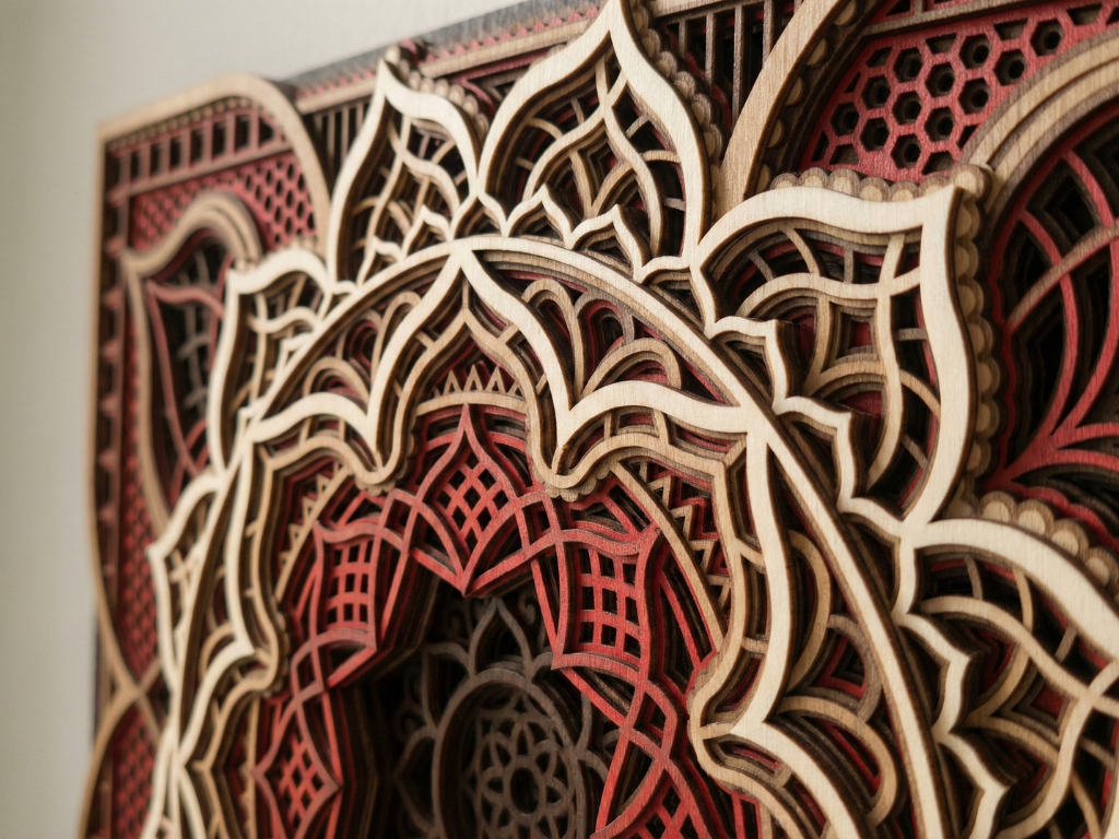 Mandala multicapa cortado con láser #32 Arte de pared – Diseño de mandala de 10 capas | Decoración de pared 3D | Archivos AI SVG DXF DWG