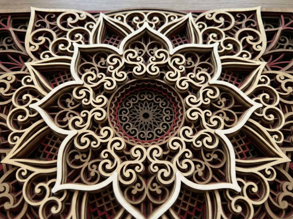 Mandala multicapa cortado con láser #29 Arte de pared – Diseño de mandala de 9 capas | Decoración de pared 3D | Archivos AI SVG DXF DWG