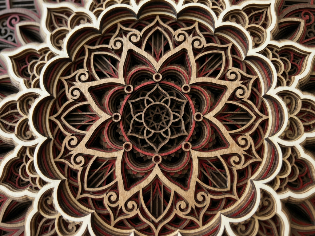 Mandala multicapa cortado con láser #33 Arte de pared – Diseño de mandala de 9 capas | Decoración de pared 3D | Archivos AI SVG DXF DWG