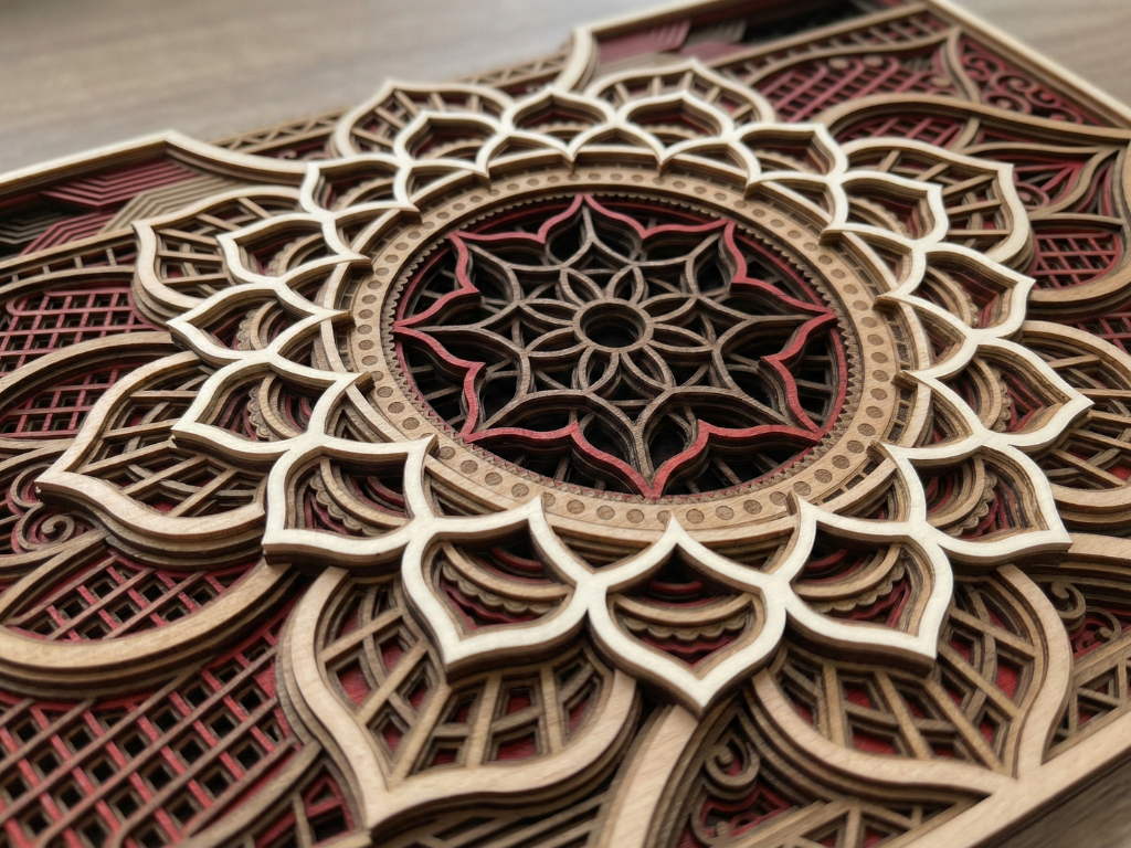 Mandala multicapa cortado con láser #31 Arte de pared – Diseño de mandala de 10 capas | Decoración de pared 3D | Archivos AI SVG DXF DWG