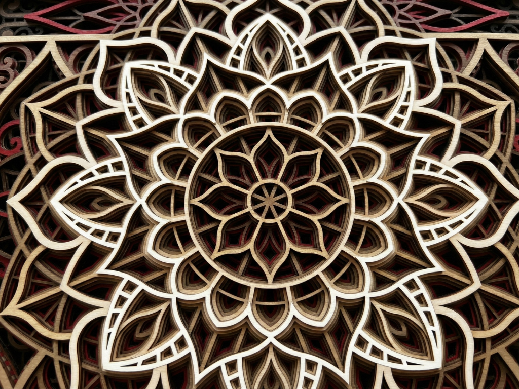 Mandala multicapa cortado con láser #34 Arte de pared – Diseño de mandala de 10 capas | Decoración de pared 3D | Archivos AI SVG DXF DWG