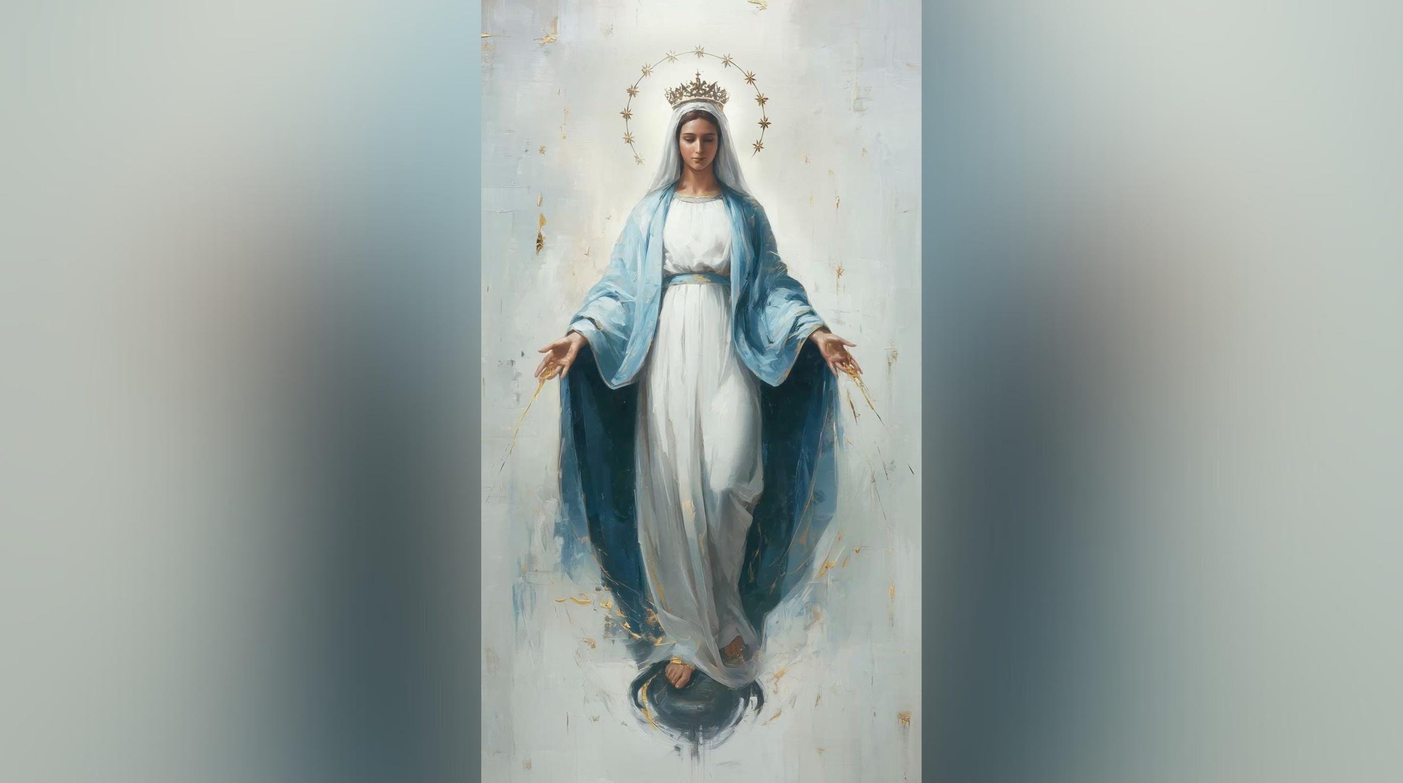 Laser Cut Religious Wall Art Decor The Immaculate Conception Black Frame Flow-Line Art | Laser Cut File SVG AI and more