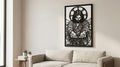 Laser Cut Religious Wall Art Decor Jesus of Mercy Black Frame Flow-Line Art | Laser Cut File SVG AI and more