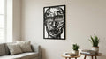 Laser Cut Abstract Wall Art Decor – The Face of Rhythm | Black Frame Flow-Line Art | SVG AI DXF dwg Files