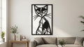 Laser Cut Abstract Wall Art Decor – The Feline | Black Frame Flow-Line Art | SVG AI DXF dwg Files