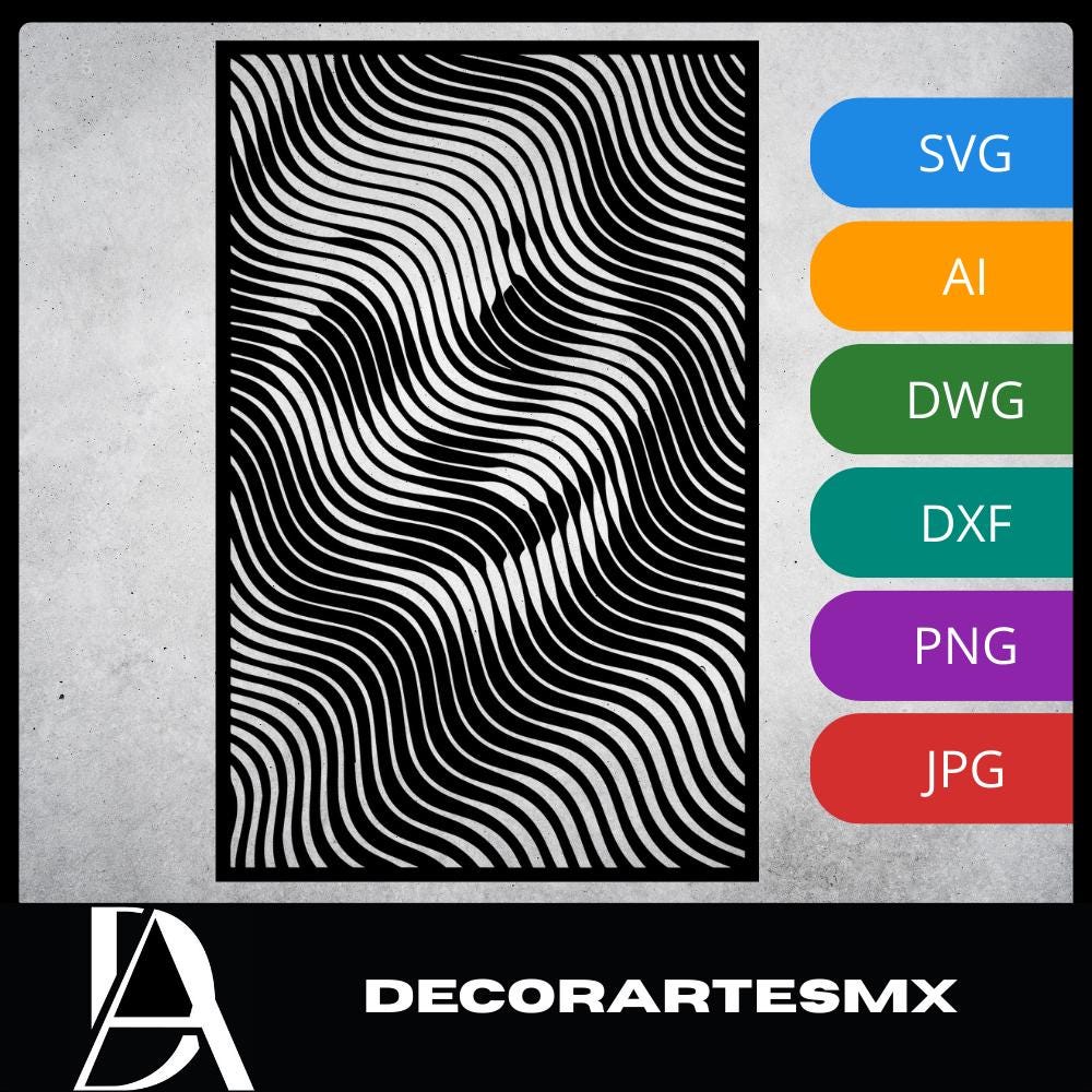 Laser Cut Abstract Wall Art Decor – The Joker | Flow-Line Art Black Frame | SVG AI DXF dwg Files