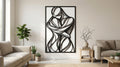 Laser Cut Abstract Wall Art Decor – Introspect | Flow-Line Art with Black Frame | AI SVG DXF dwg Files