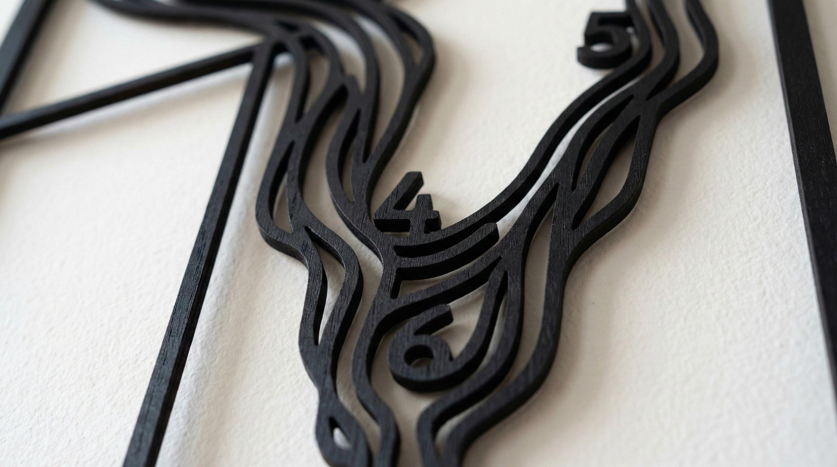Laser Cut Abstract Wall Art Decor – Time Flows | Flow-Line Art with Black Frame | AI SVG DXF dwg Files