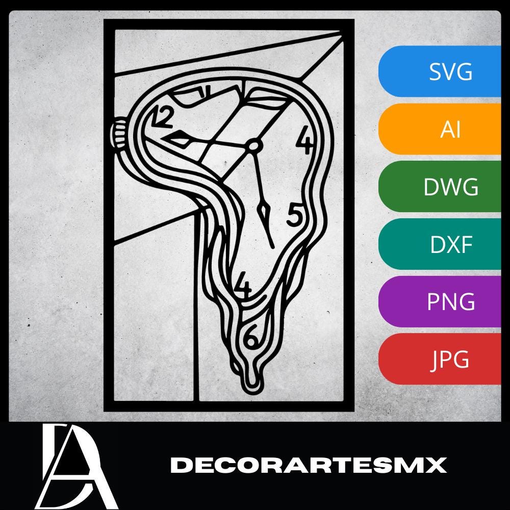 Laser Cut Abstract Wall Art Decor – Time Flows | Flow-Line Art with Black Frame | AI SVG DXF dwg Files