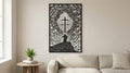 Laser Cut Religious Wall Art Decor Christ the Way to the Father Black Frame Flow-Line Art | Laser Cut File SVG AI and more