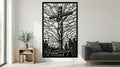 Laser Cut Religious Wall Art Decor The Crucified Christ Black Frame Flow-Line Art | Laser Cut File SVG AI and more