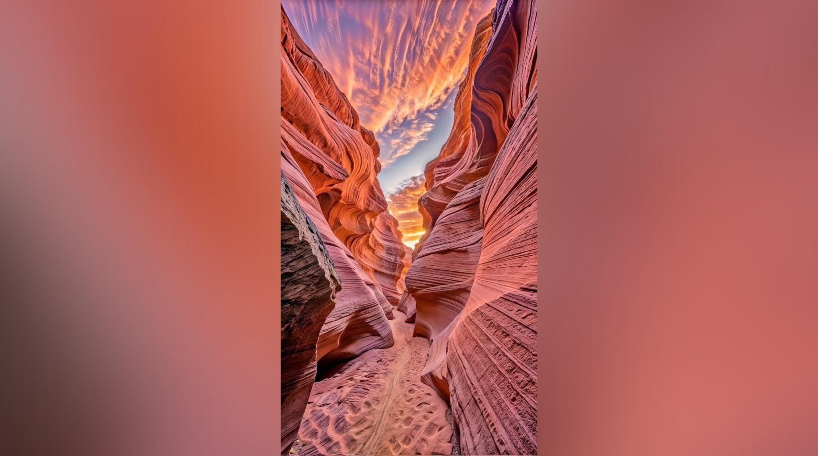 Laser Cut Landscape Wall Art Decor – Silent Canyon | Flow-Line Art Black Frame | SVG AI DXF dwg Files