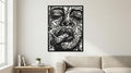 Laser Cut Abstract Wall Art Decor – Urban Pulse | Black Frame Flow-Line Art | SVG AI DXF dwg Files