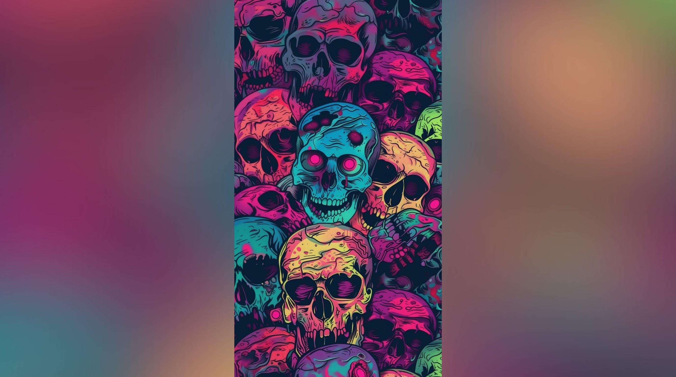 Laser Cut Skull Wall Art Decor – The Crowd | Black Frame Flow-Line Art | SVG AI DXF dwg Files