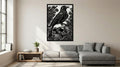 Laser Cut Skull Wall Art Decor – The Messenger | Flow-Line Art Black Frame | SVG AI DXF dwg Files