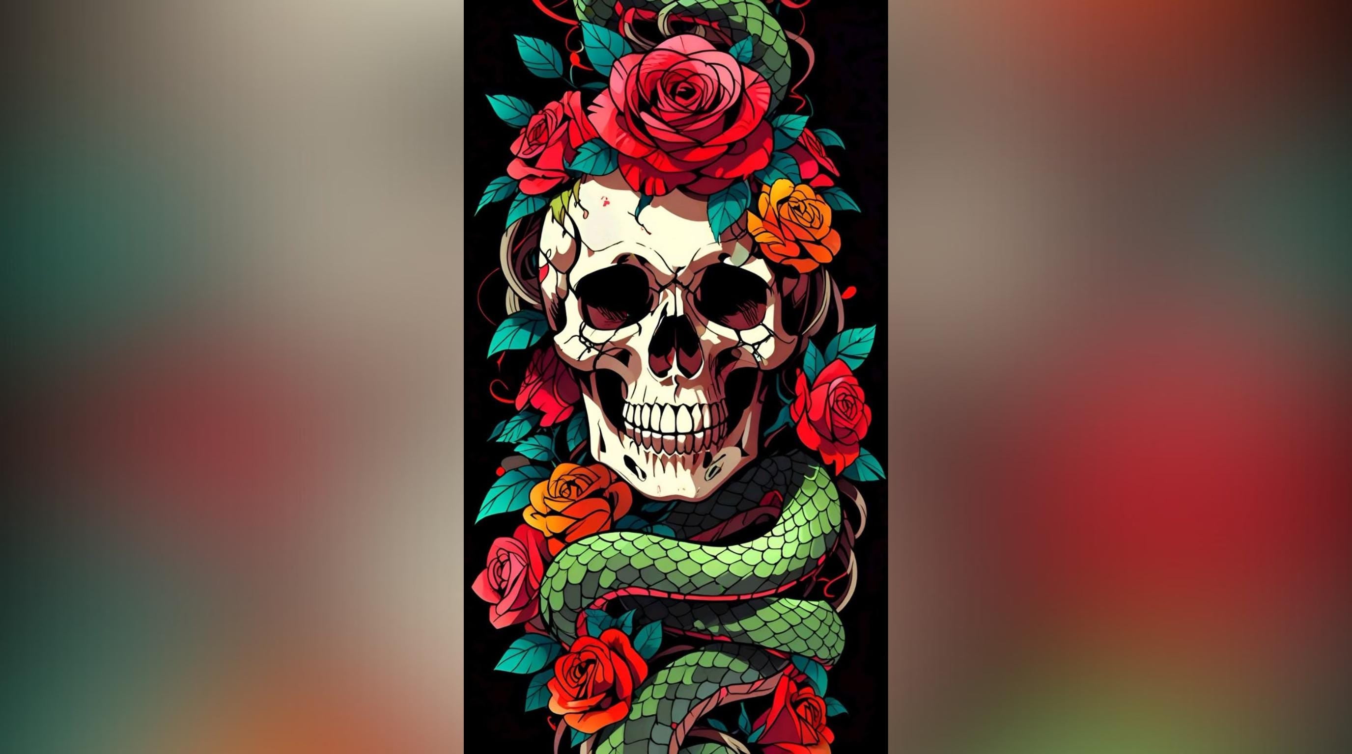 Laser Cut Skull Wall Art Decor – Mortal Beauty | Flow-Line Art Black Frame | SVG AI DXF dwg Files