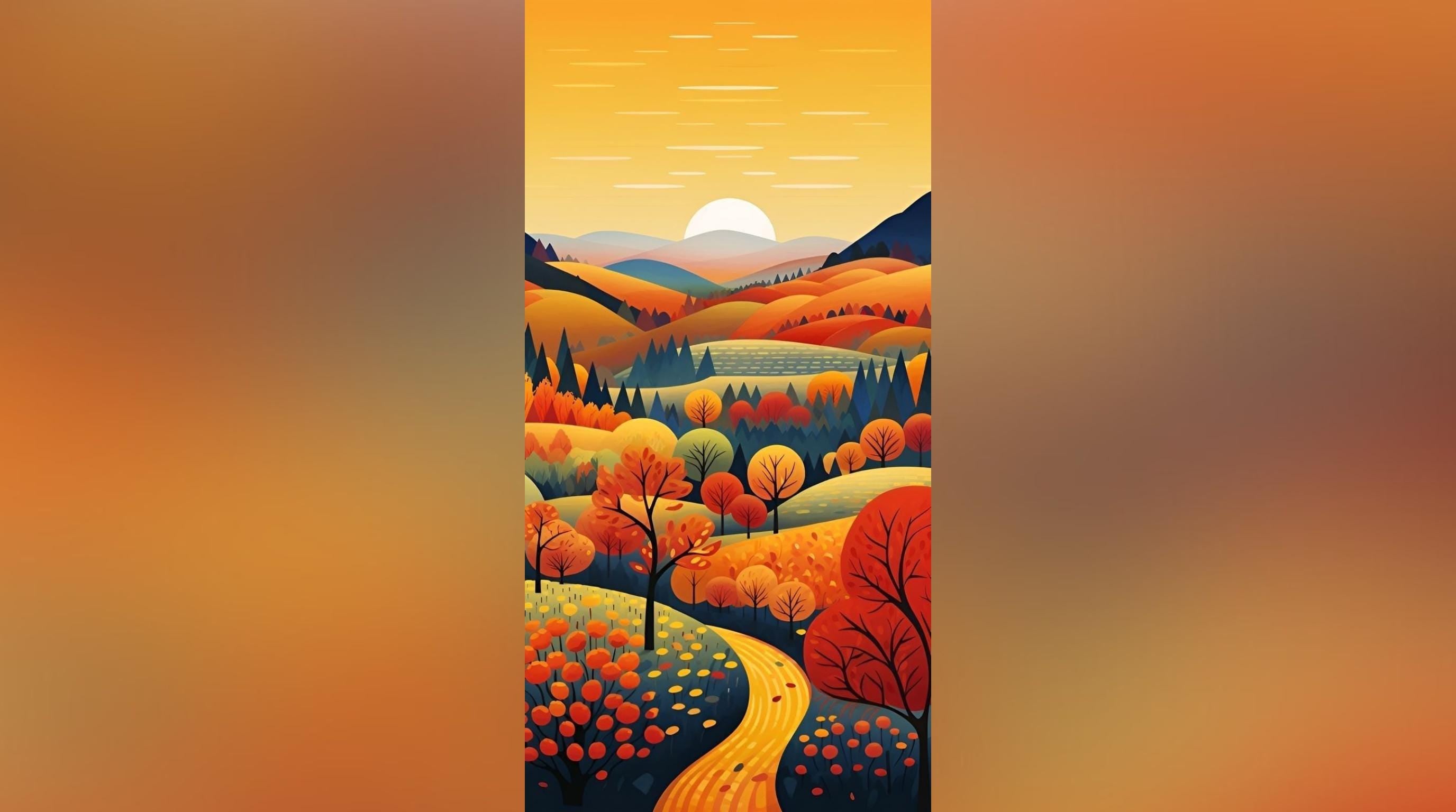 Laser Cut Landscape Wall Art Decor – The Path | Flow-Line Art Black Frame | SVG AI DXF dwg Files