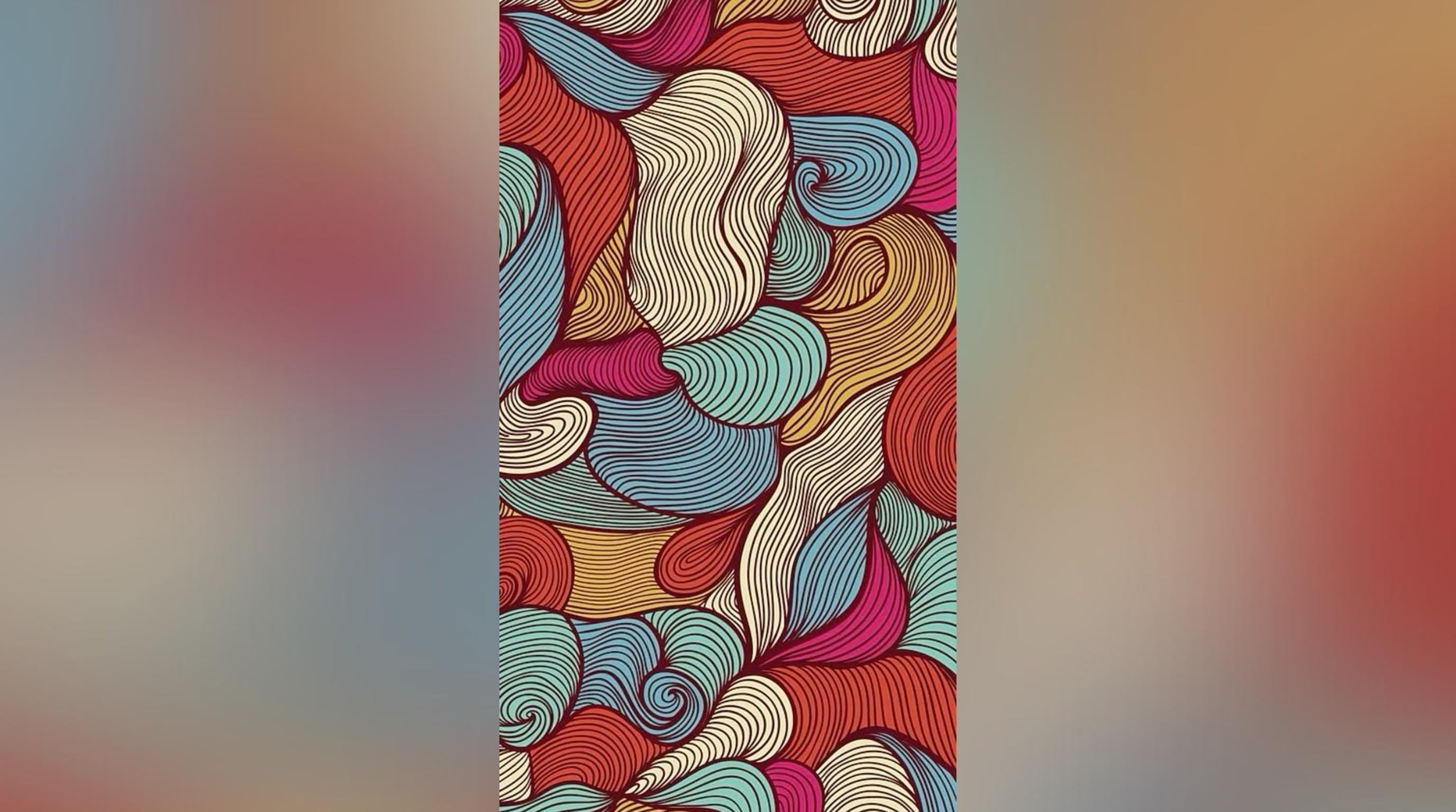 Laser Cut Pattern Wall Art Decor – Currents | Flow-Line Art Black Frame | SVG AI DXF dwg Files