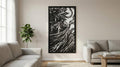 Laser Cut Anime Wall Art Decor – Pain | Flow-Line Art Black Frame | SVG AI DXF dwg Files