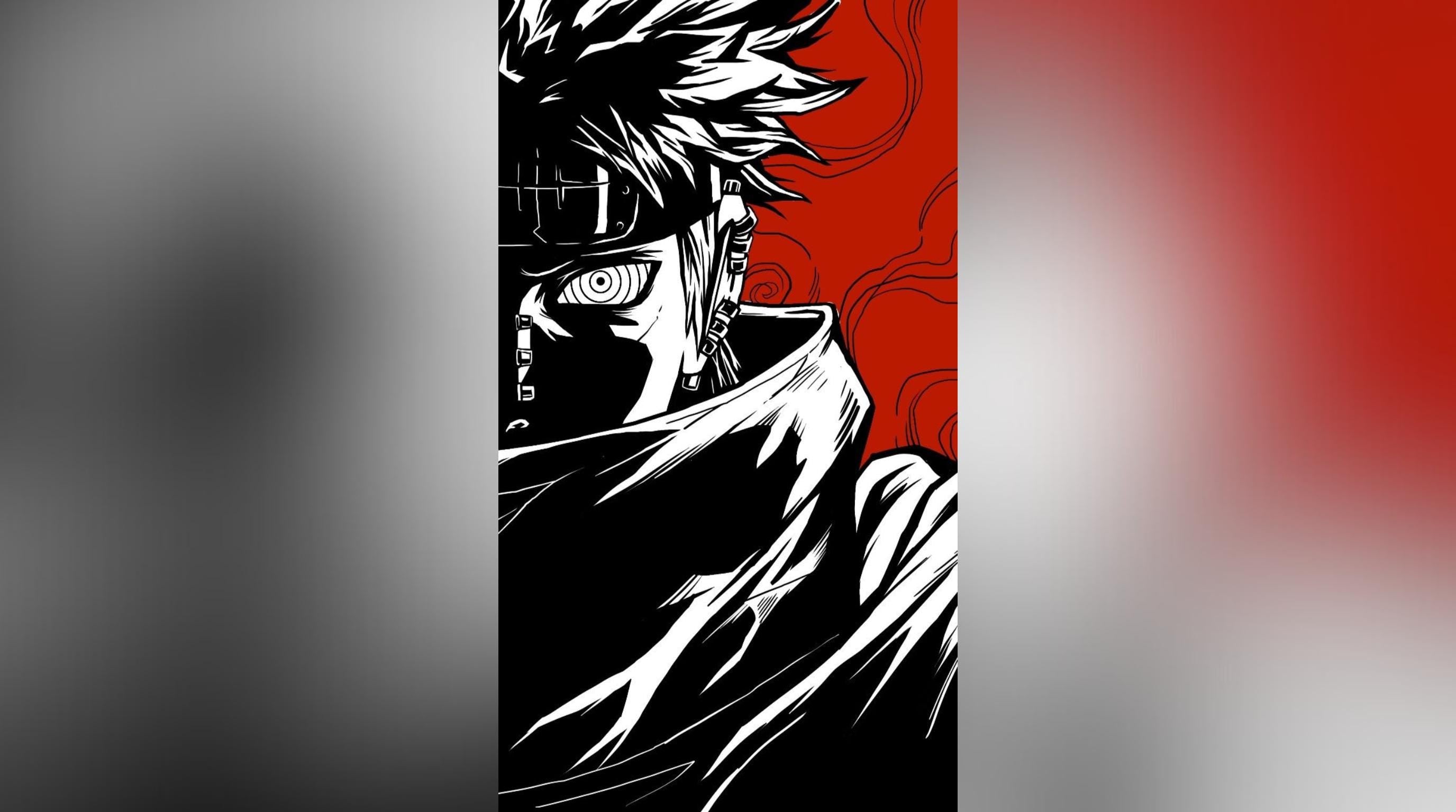 Laser Cut Anime Wall Art Decor – Pain | Flow-Line Art Black Frame | SVG AI DXF dwg Files