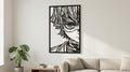 Laser Cut Anime Wall Art Decor – Zenitsu | Flow-Line Art Black Frame | SVG AI DXF dwg Files