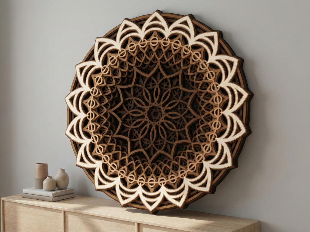 Laser Cut Multilayer Mandala 7 Wall Art – 8 Layer Mandala Design | 3D Wall Decor | AI SVG DXF dwg Files