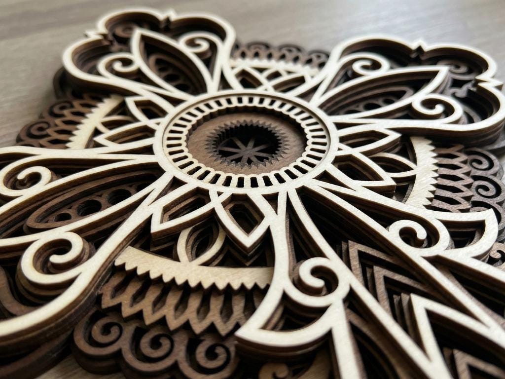 Laser Cut Multilayer Cross 2 Wall Art – 7 Layer Cross Design | 3D Wall Decor | AI SVG DXF dwg Files