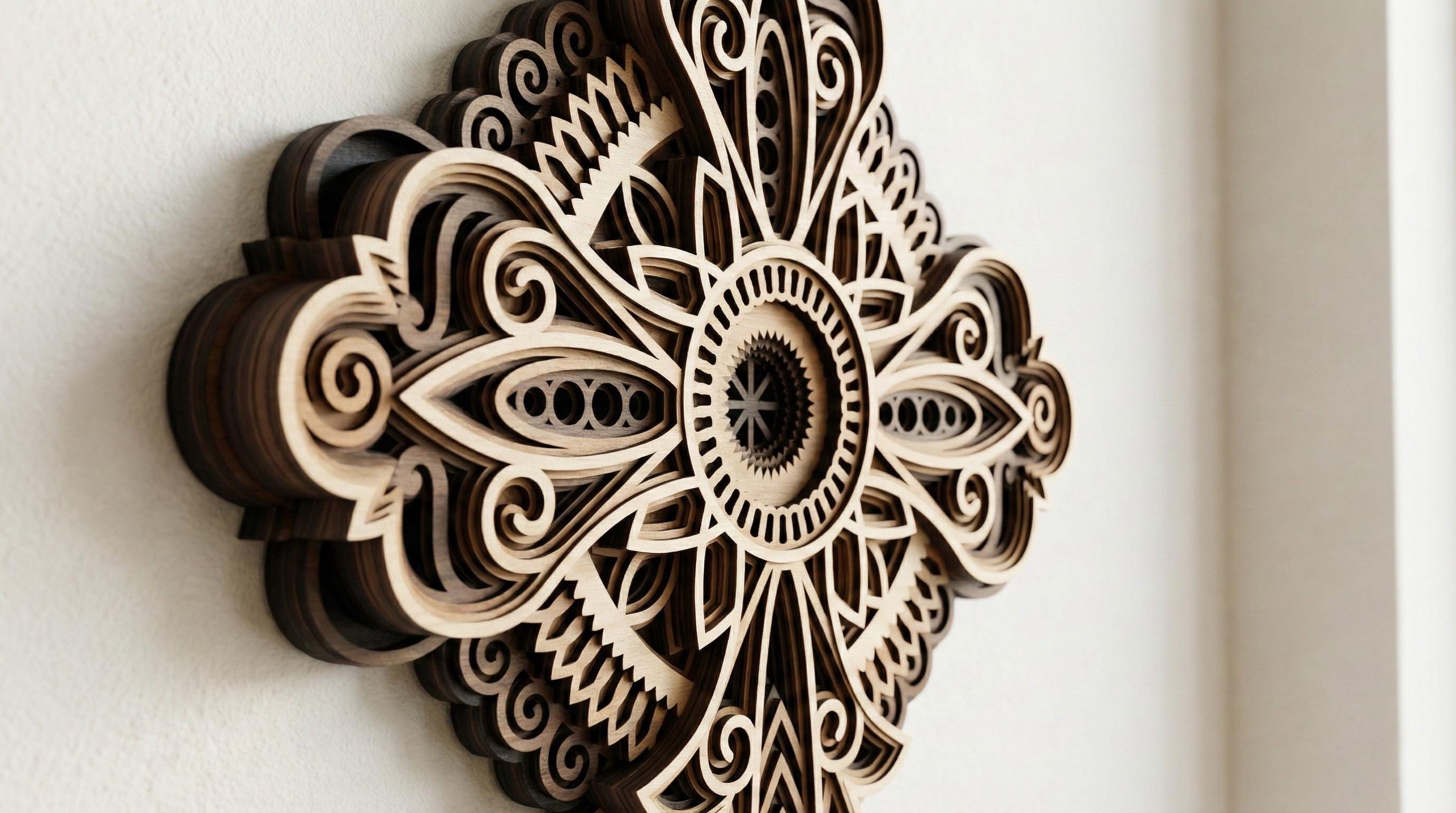 Laser Cut Multilayer Cross 2 Wall Art – 7 Layer Cross Design | 3D Wall Decor | AI SVG DXF dwg Files