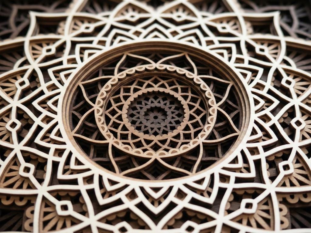 Laser Cut Multilayer Mandala 4 Wall Art – 6 Layer Mandala Design | 3D Wall Decor | AI SVG DXF dwg Files