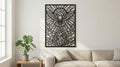 Laser Cut Religious Wall Art Decor – Divine Fire | Flow-Line Art with Black Frame | AI SVG DXF dwg Files