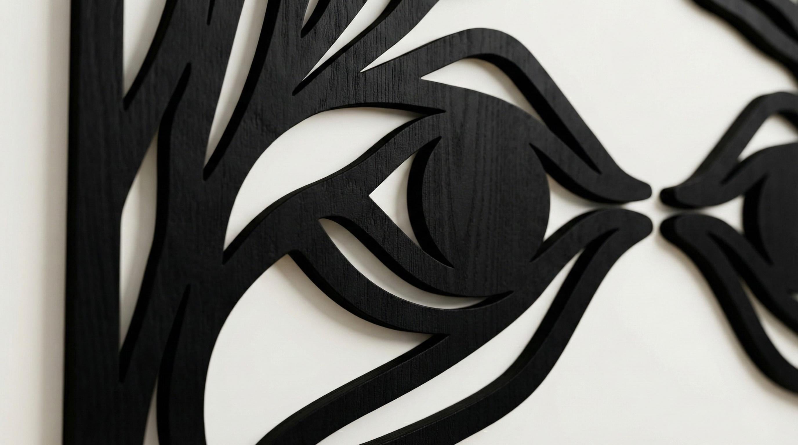 Laser Cut Abstract Wall Art Decor – The Gaze | Flow-Line Art with Black Frame | AI SVG DXF dwg Files