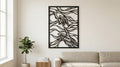 Laser Cut Abstract Wall Art Decor – Contact | Flow-Line Art with Black Frame | AI SVG DXF dwg Files