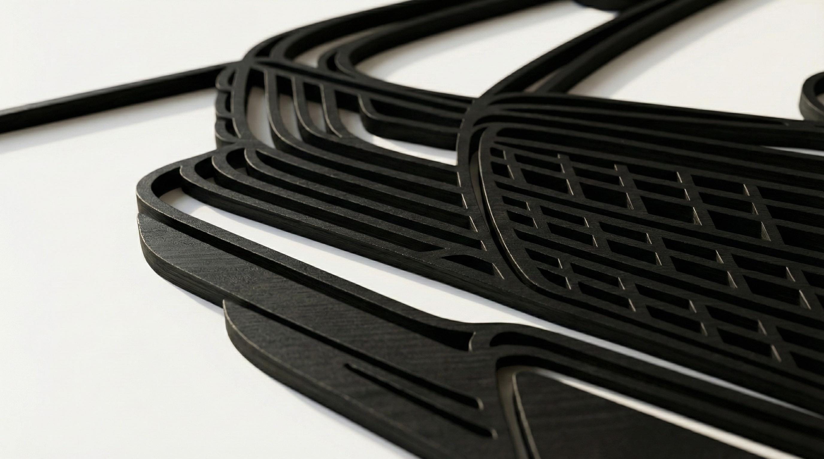 Laser Cut Car Wall Art Decor – Mb 190E Evo 2 | Flow-Line Art with Black Frame | AI SVG DXF dwg Files