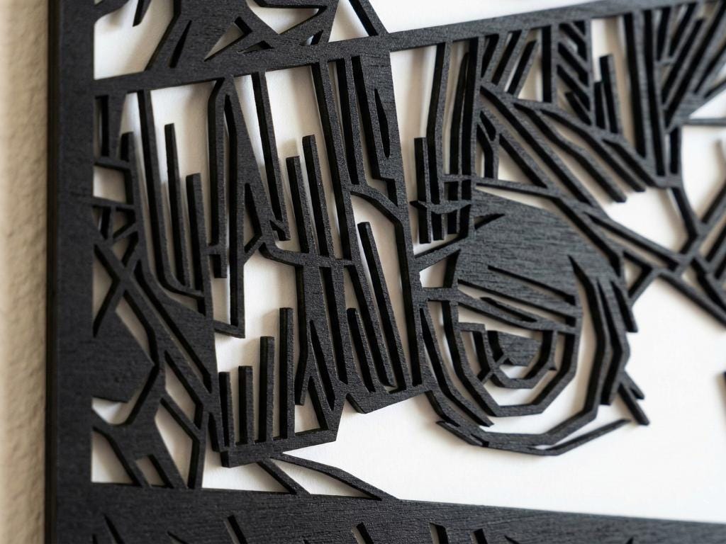 Laser Cut Anime Wall Art Decor – Kimetsu Team | Flow-Line Art Black Frame | SVG AI DXF dwg Files