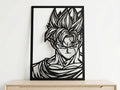 Laser Cut Anime Wall Art Decor – Future Gohan | Flow-Line Art Black Frame | SVG AI DXF dwg Files