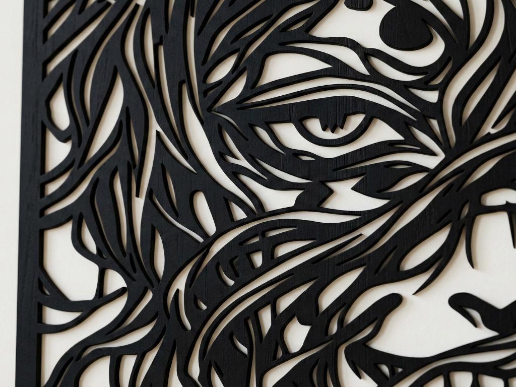 Laser Cut Anime Wall Art Decor – Gyutaro | Flow-Line Art Black Frame | SVG AI DXF dwg Files