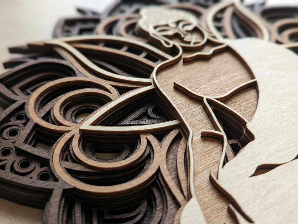 Laser Cut Multilayer Mandala Buddha Wall Art – 7 Layer Mandala Design | 3D Wall Decor | AI SVG DXF dwg Files